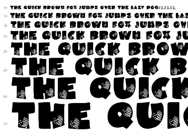 LCR America's Heart LSF font waterfall